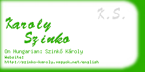 karoly szinko business card